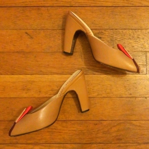 Miu Miu leather peep toe mules - Picture 2 of 6